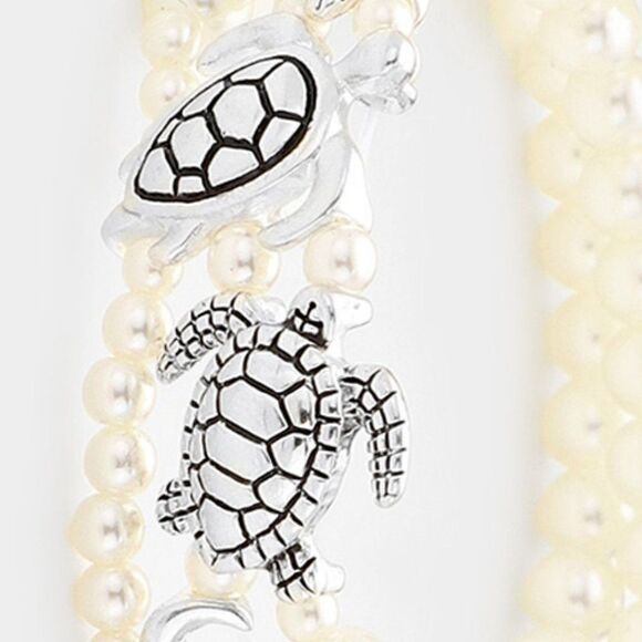 Turtle Pearl Stretch Bracelet  - Picture 2 of 5